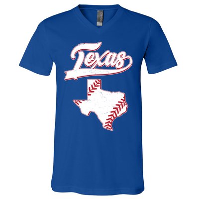 Texas State Baseball Fan V-Neck T-Shirt