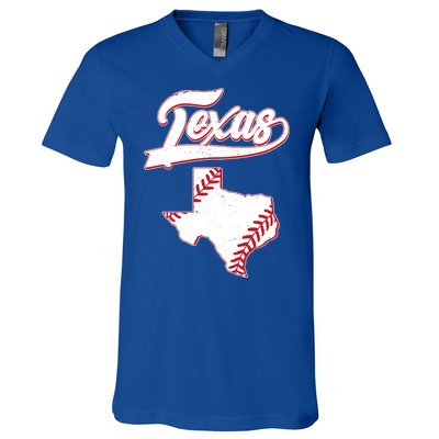 Texas State Baseball Fan V-Neck T-Shirt