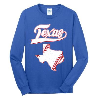 Texas State Baseball Fan Tall Long Sleeve T-Shirt