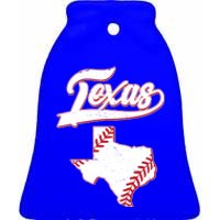 Texas State Baseball Fan Ceramic Bell Ornament