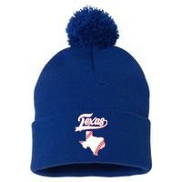 Texas State Baseball Fan Pom Pom 12in Knit Beanie