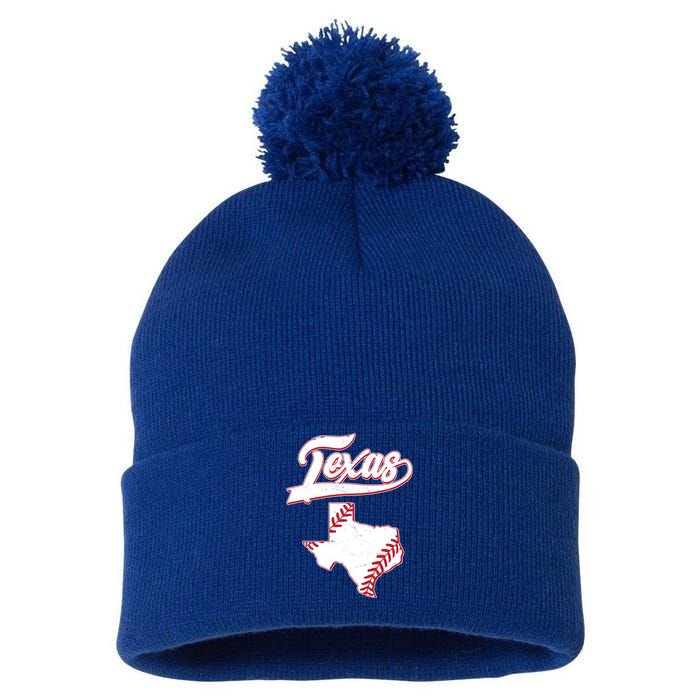 Texas State Baseball Fan Pom Pom 12in Knit Beanie