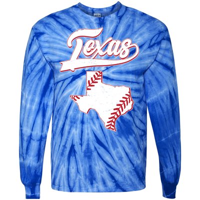 Texas State Baseball Fan Tie-Dye Long Sleeve Shirt