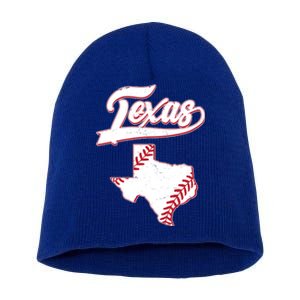 Texas State Baseball Fan Short Acrylic Beanie