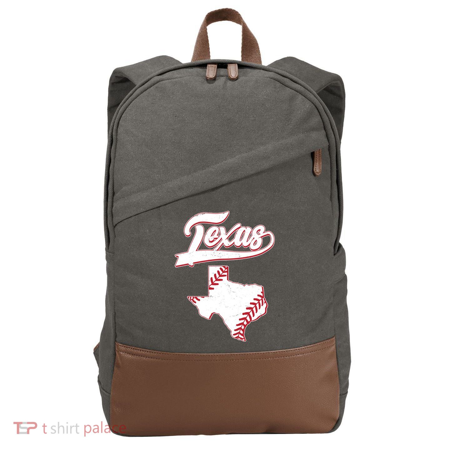 Texas State Baseball Fan Cotton Canvas Backpack