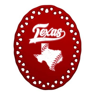 Texas State Baseball Fan Ceramic Oval Ornament