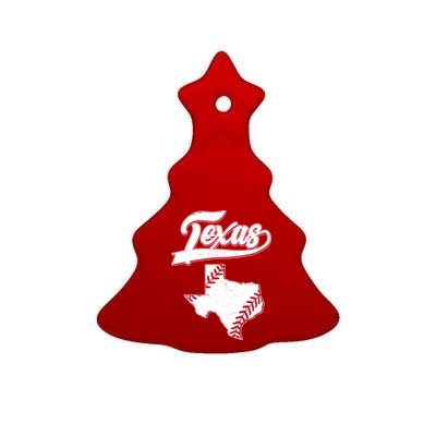 Texas State Baseball Fan Ceramic Tree Ornament