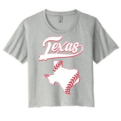 Texas State Baseball Fan Women's Crop Top Tee