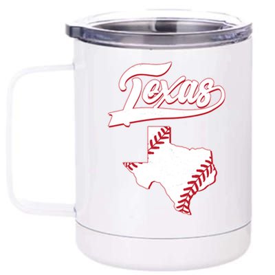 Texas State Baseball Fan 12 oz Stainless Steel Tumbler Cup