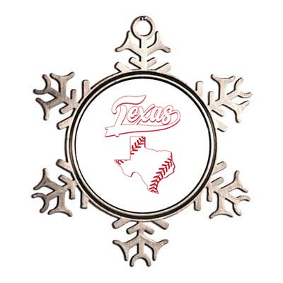 Texas State Baseball Fan Metallic Star Ornament