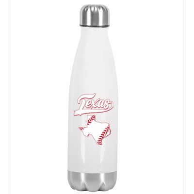 Texas State Baseball Fan Stainless Steel Insulated Water Bottle