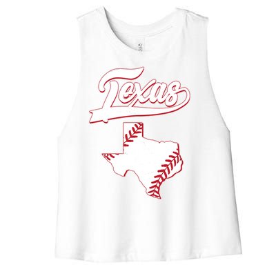 Texas State Baseball Fan Women's Racerback Cropped Tank