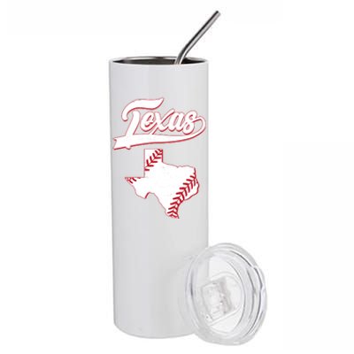 Texas State Baseball Fan Stainless Steel Tumbler