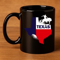 Texas State Cowboy 11oz C Handle Ceramic Mug