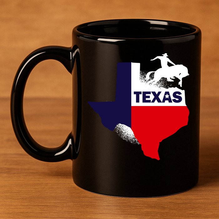 Texas State Cowboy 11oz C Handle Ceramic Mug