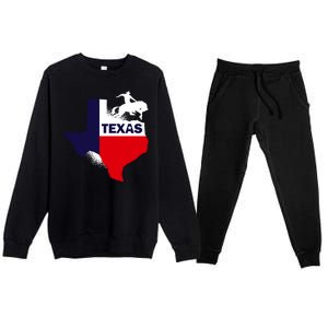 Texas State Cowboy Premium Crewneck Sweatsuit Set