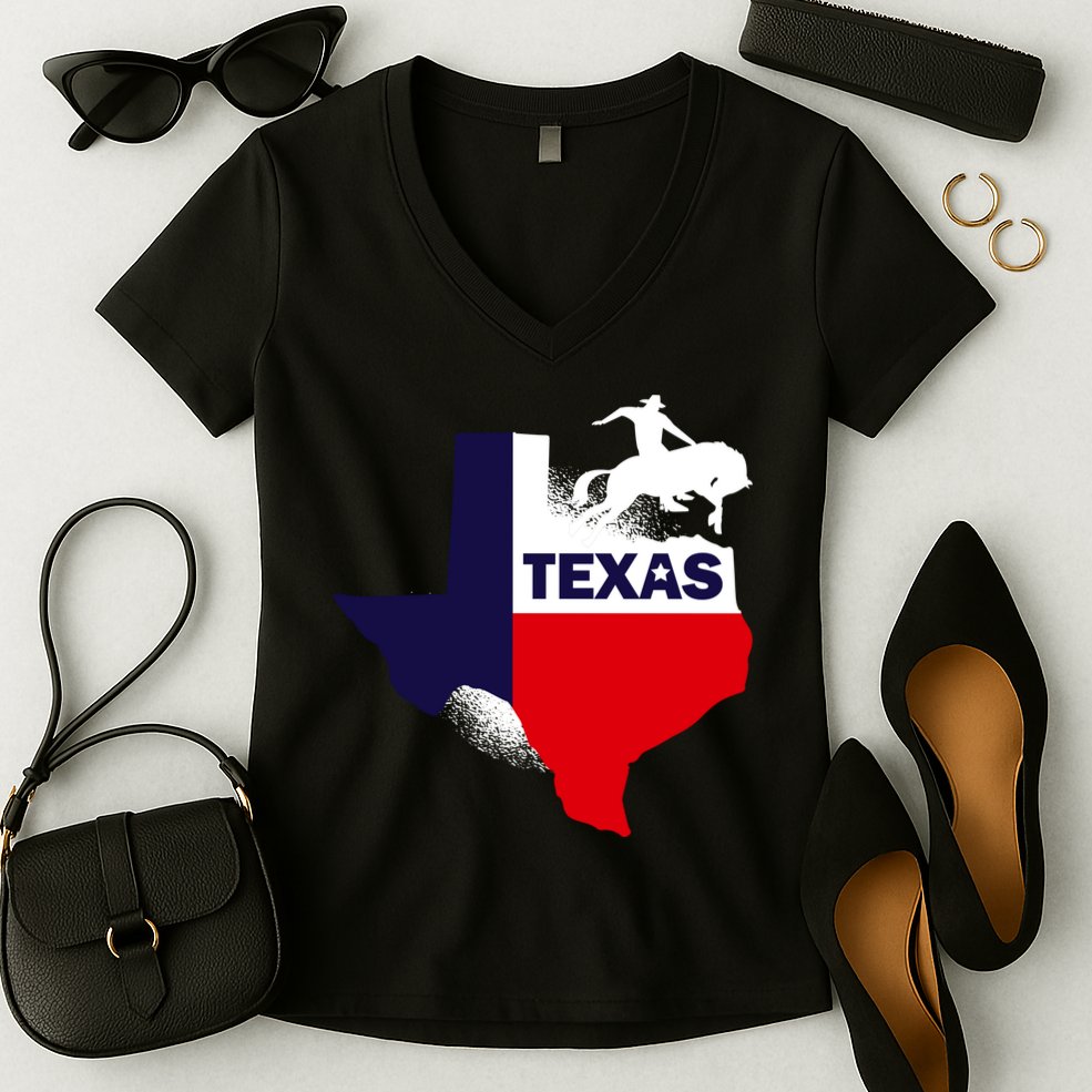 Texas State Cowboy Women's V-Neck T-Shirt
