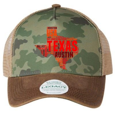 Texas State Word Map Legacy Tie Dye Trucker Hat