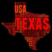 Texas State Word Map Backpack