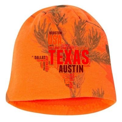 Texas State Word Map Kati - Camo Knit Beanie