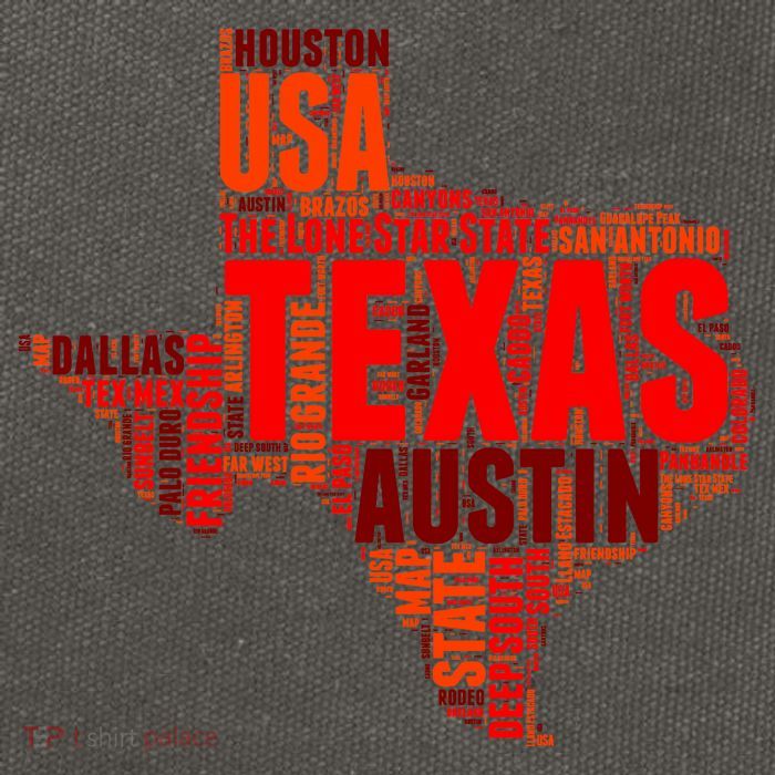 Texas State Word Map Cotton Canvas Backpack