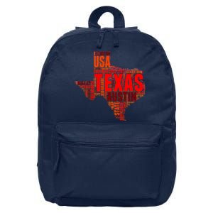 Texas State Word Map 16 in Basic Backpack