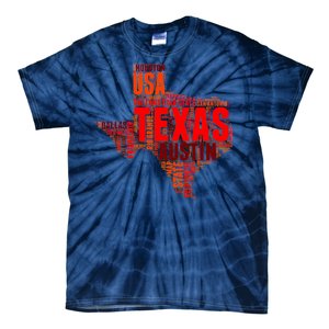 Texas State Word Map Tie-Dye T-Shirt