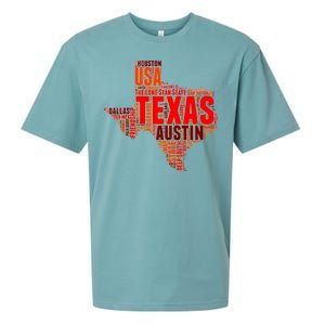 Texas State Word Map Sueded Cloud Jersey T-Shirt