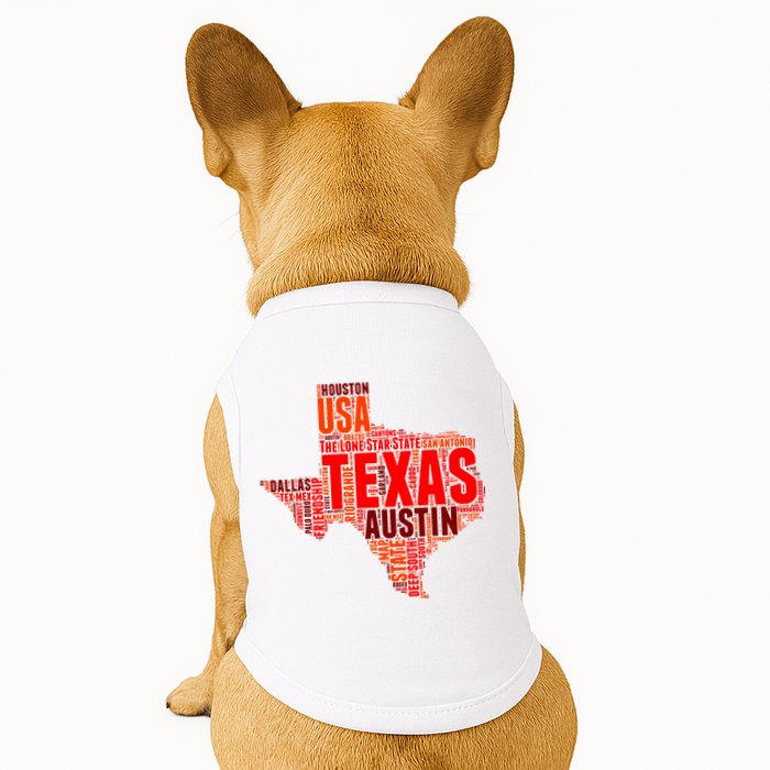 Texas State Word Map Doggie Tank