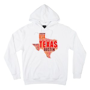 Texas State Word Map Hoodie