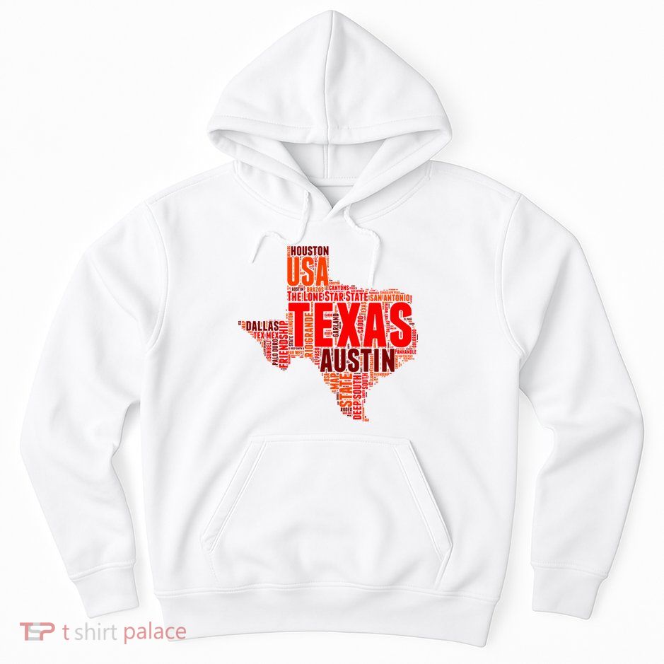 Texas State Word Map Hoodie