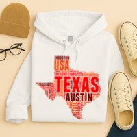 Texas State Word Map Hoodie
