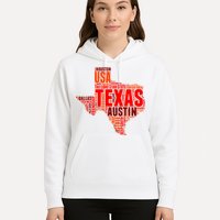 Texas State Word Map Hoodie