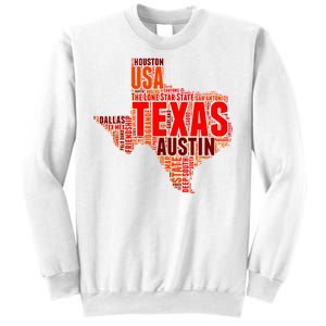 Texas State Word Map Sweatshirt