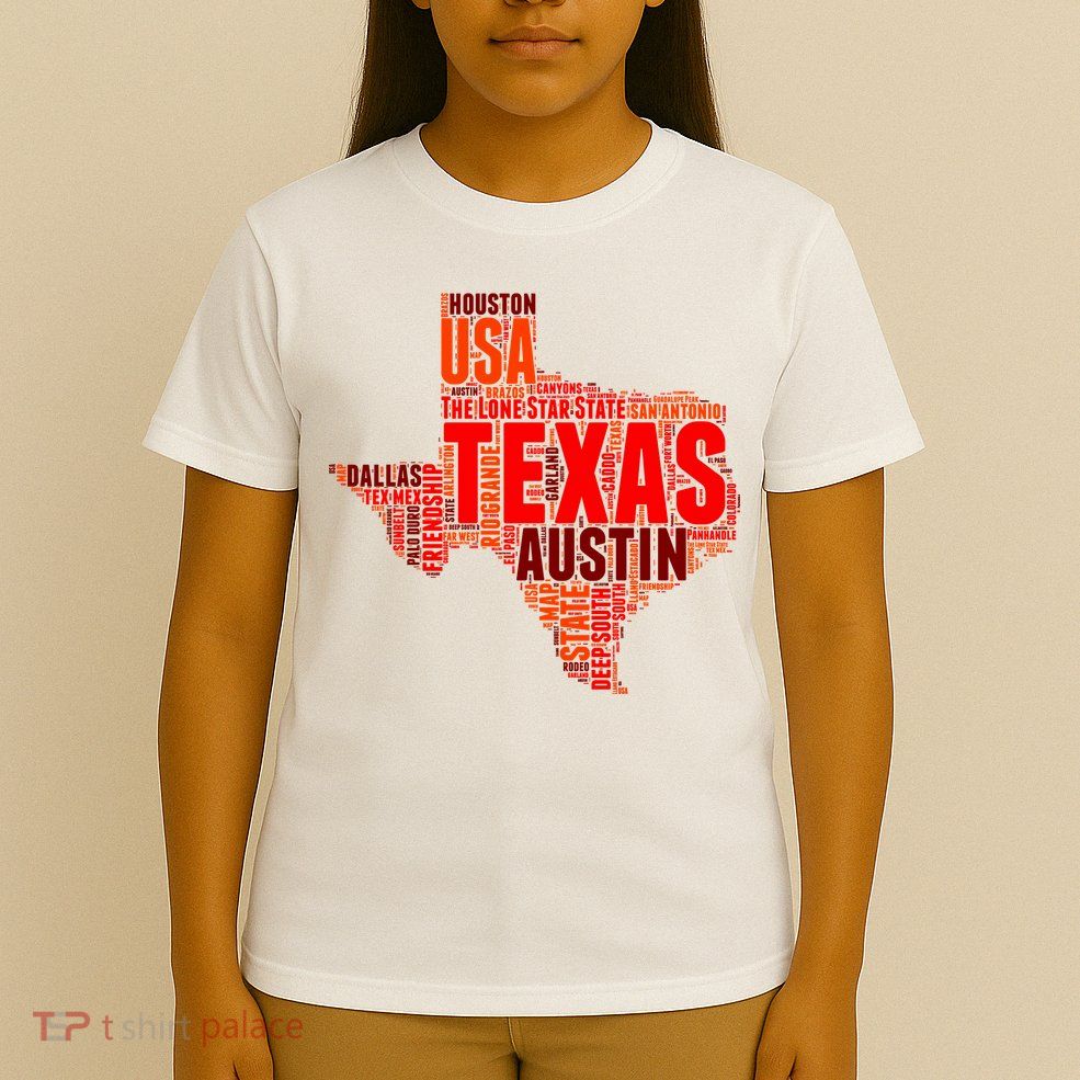 Texas State Word Map T-Shirt