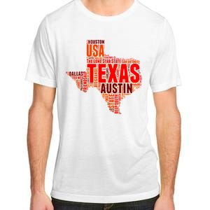 Texas State Word Map Adult ChromaSoft Performance T-Shirt