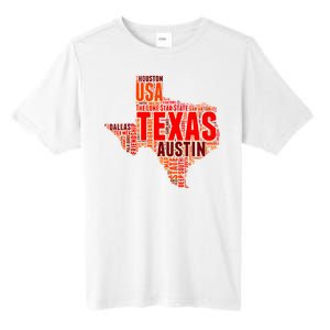 Texas State Word Map Tall Fusion ChromaSoft Performance T-Shirt