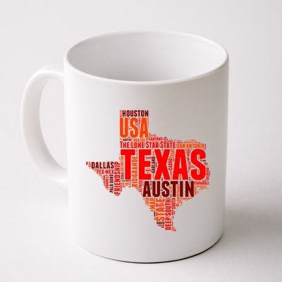 Texas State Word Map Mug