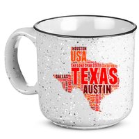 Texas State Word Map 15oz Campfire Ceramic Mug
