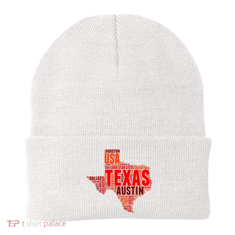 Texas State Word Map Beanie