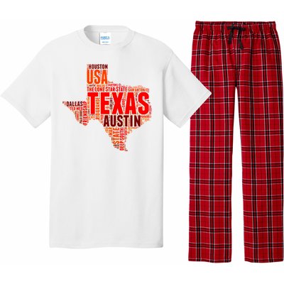 Texas State Word Map Pajama Set