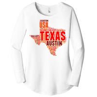 Texas State Word Map Women's Perfect Tri Tunic Long Sleeve Shirt