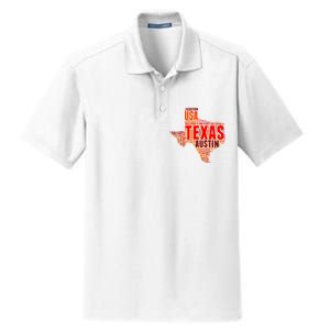 Texas State Word Map Dry Zone Grid Polo