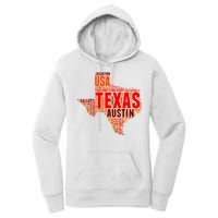 Texas State Word Map Women's Pullover Hoodie