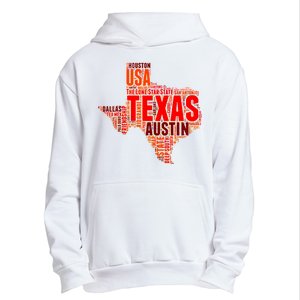 Texas State Word Map Urban Pullover Hoodie