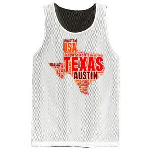 Texas State Word Map Mesh Reversible Basketball Jersey Tank