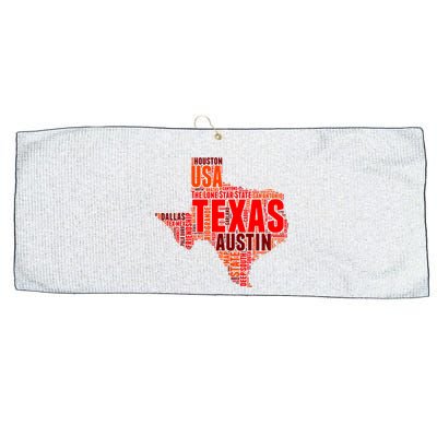 Texas State Word Map Large Microfiber Waffle Golf Towel