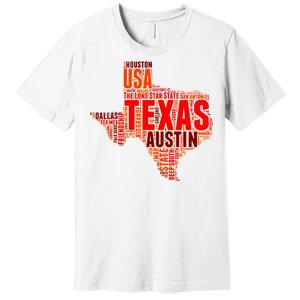 Texas State Word Map Premium T-Shirt