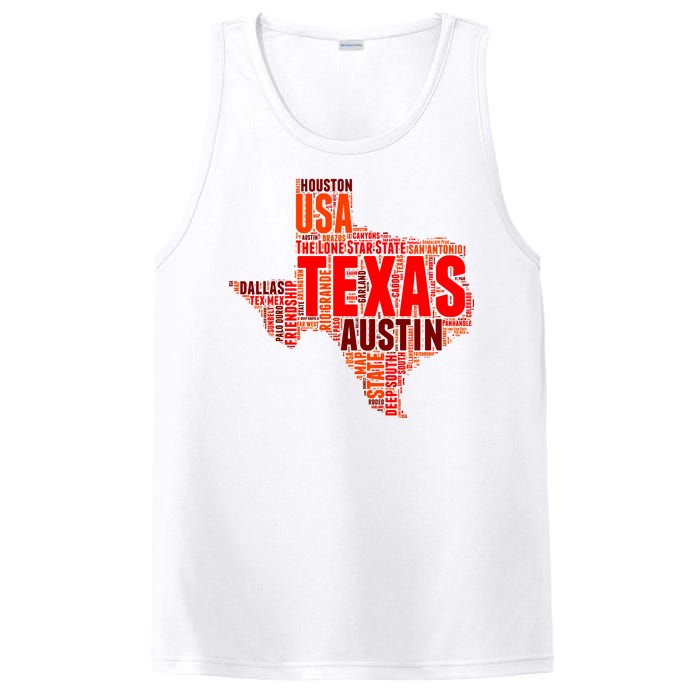 Texas State Word Map PosiCharge Competitor Tank