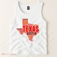 Texas State Word Map Tank Top